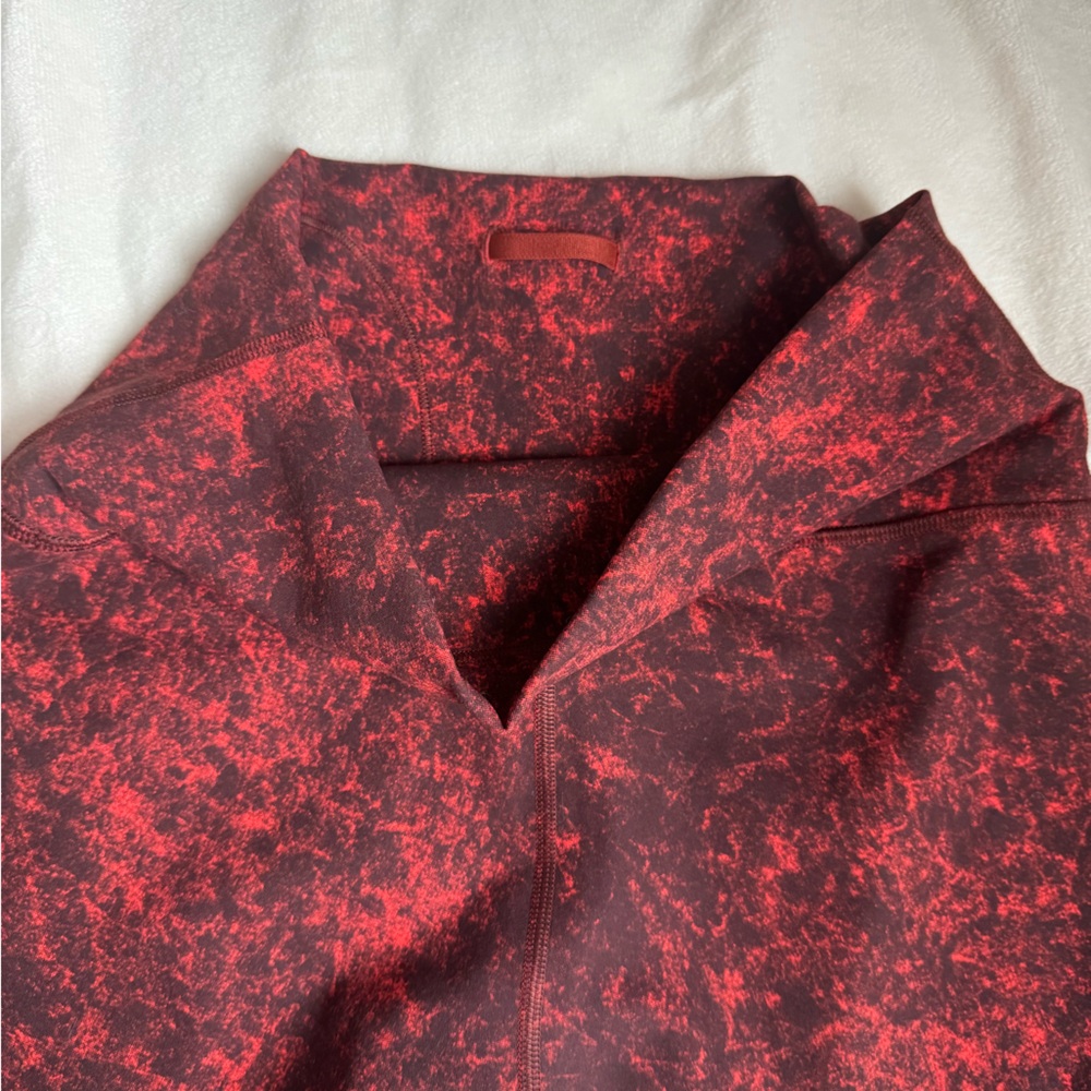 Lululemon Athletica Red and Black biker shorts